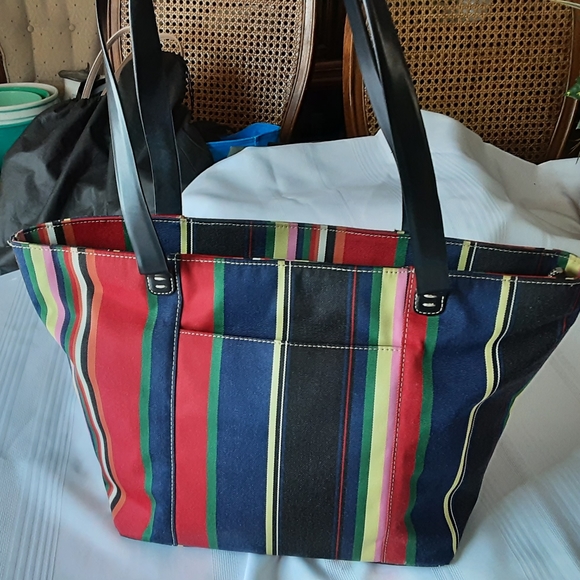 NEW Mondani New York Striped Nylon Tote - Picture 11 of 11